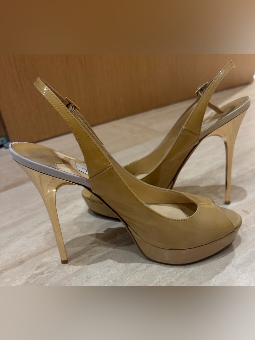 Jimmy Choo Slingback With Gold Heel Size 38